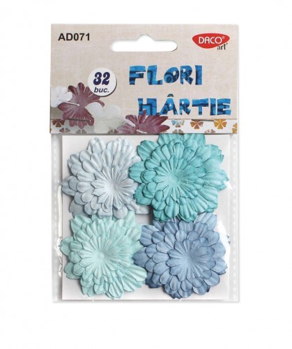 Set 32 flori de hartie colorate Daco Albastru